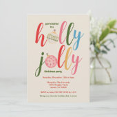 クリスマスパーティーホリデーカワイイカラフルタイポグラフィ 招待状