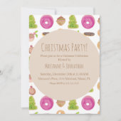 クリスマスパーティーホリデークッキーハンドウォーター色 招待状 (正面)