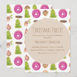 クリスマスパーティーホリデークッキーハンドウォーター色 招待状