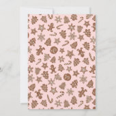 クリスマスパーティーホリデークッキーピンク 招待状 (裏面)