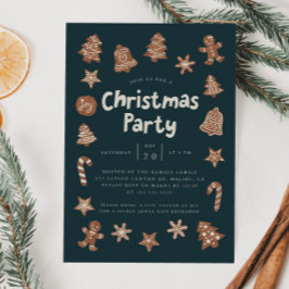 クリスマスパーティーホリデークッキー 招待状