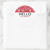 クリスマスパーティーホリデースノーハローマイネーム ラウンドシール (バッグ)