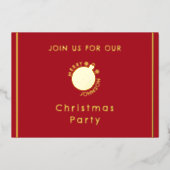 クリスマスパーティーホリデースノーフレーク招待状 箔招待状 (正面)