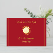 クリスマスパーティーホリデースノーフレーク招待状 箔招待状 (立ち正面)