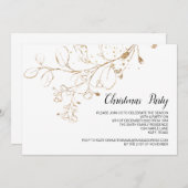 クリスマスパーティーホリデーディナーランチお祝い 招待状 (正面/裏面)