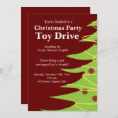 クリスマスパーティーホリデートイドライブ招待状 招待状 (正面/裏面)