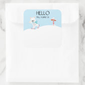 クリスマスパーティーホリデー名タグポーラベア スクエアシール (バッグ)