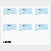 クリスマスパーティーホリデー名タグポーラベア スクエアシール (シート)