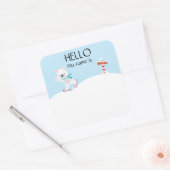 クリスマスパーティーホリデー名タグポーラベア スクエアシール (封筒)