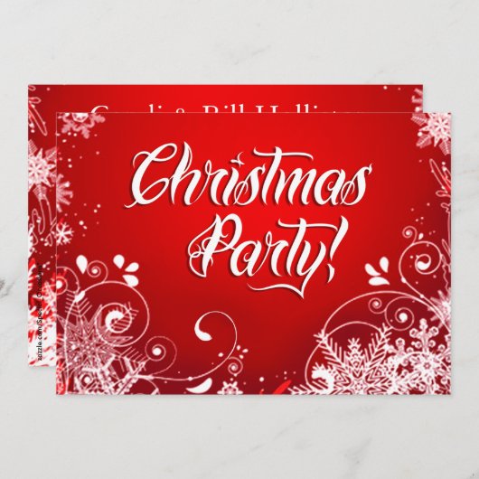 クリスマスパーティーホリデー招待状 招待状 (正面/裏面)