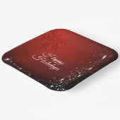 クリスマスパーティーホワイトスターズツリーレッドスノーフレーク ペーパープレート (傾斜あり)