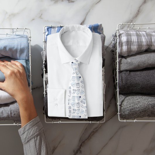 クリスマスパーティーホワイトブルー編冬衣服 ネクタイ