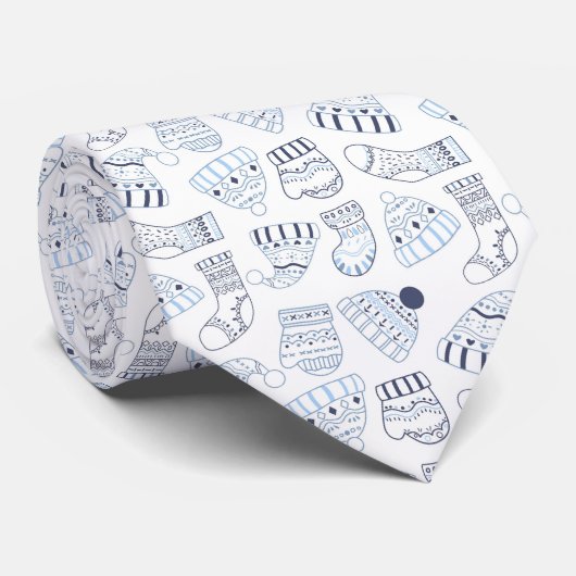 クリスマスパーティーホワイトブルー編冬衣服 ネクタイ (ロール)