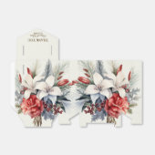 クリスマスパーティーホワイトレッドフラワーホリデーエレガント フェイバーボックス (折り畳みなし)