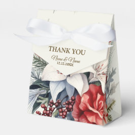 クリスマスパーティーホワイトレッドフラワーホリデーエレガント フェイバーボックス