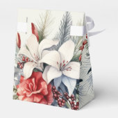 クリスマスパーティーホワイトレッドフラワーホリデーエレガント フェイバーボックス (裏面サイド)