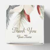 クリスマスパーティーホワイトレッドフラワーホリデーエレガント フェイバーボックス (上部)