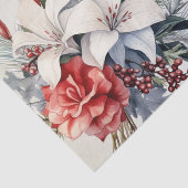 クリスマスパーティーホワイトレッドフラワーホリデーエレガント 薄葉紙 (詳細)