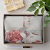 クリスマスパーティーホワイトレッドフラワーホリデーエレガント 薄葉紙 (ギフト)