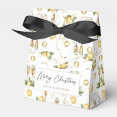 クリスマスパーティーホワイト&金ゴールドラグジュアエレガントリー フェイバーボックス (正面サイド)
