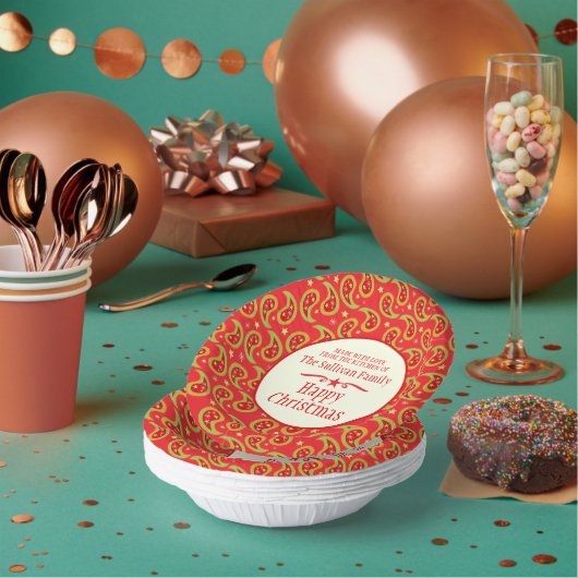 クリスマスパーティーホームメイドホリデーベーキング赤 ペーパーボウル (複数)