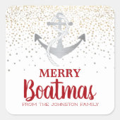 クリスマスパーティーボート航海のいかりボートマス スクエアシール (正面)
