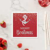 クリスマスパーティーボート航海のいかりボートマス スタンダードカクテルナプキン (インサイチュ)