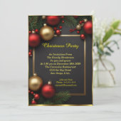 クリスマスパーティーボーブルズレッドホリデーお祝い 招待状 (スタンド正面)