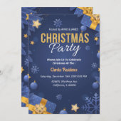 クリスマスパーティーポスターのテンプレート 招待状 (正面/裏面)