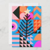 クリスマスパーティーモダン幾何学的パターン 招待状 (裏面)