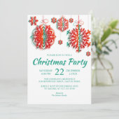 クリスマスパーティーモダン雪 招待状 (スタンド正面)