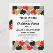 クリスマスパーティーラスベガスカジノカードズ招待状 招待状 (正面/裏面)