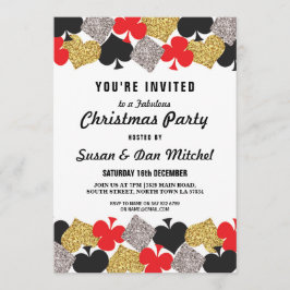 クリスマスパーティーラスベガスカジノカードズ招待状 招待状