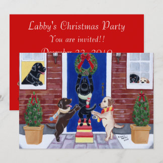 クリスマスパーティーラブラドール犬 招待状