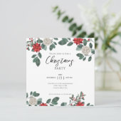 クリスマスパーティーレッドグリーンフローラ 招待状 (スタンド正面)