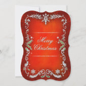 クリスマスパーティーレッドグリーン&ホワイト招待状 招待状 (裏面)