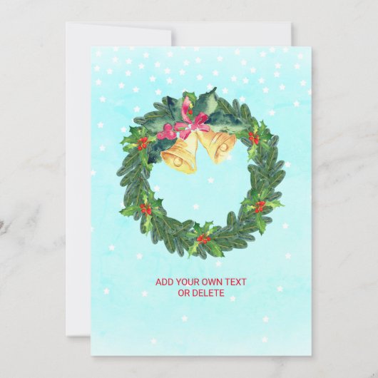 クリスマスパーティーレッドトラックブルーウィンター 招待状 (裏面)