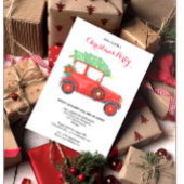 クリスマスパーティーレッドトラック招待状 招待状