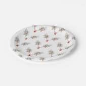 クリスマスパーティーレッドノーズのトナカイのパインベリー ペーパープレート (アングル)