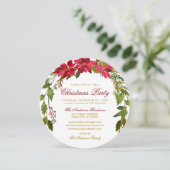クリスマスパーティーレッドフローラポインセチア 招待状 (スタンド正面)