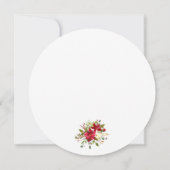 クリスマスパーティーレッドフローラポインセチア 招待状 (裏面)