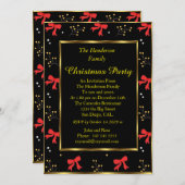 クリスマスパーティーレッドブラック招待状 招待状 (正面/裏面)