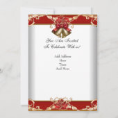 クリスマスパーティーレッドホワイトゴールド 招待状 (裏面)