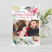 クリスマスパーティーレッドポインセチア シーズンカード (スタンド正面)