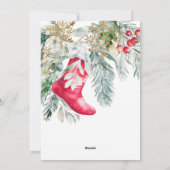 クリスマスパーティーレッドポインセチア シーズンカード (裏面)