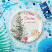 クリスマスパーティーレッドポインセチア ペーパープレート (パーティー)