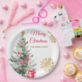 クリスマスパーティーレッドポインセチア ペーパープレート (パーティー)