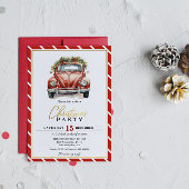 クリスマスパーティーレッドヴィンテージカード招待状 招待状