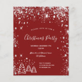 クリスマスパーティーレッド・シルバーの予算案の招待状 チラシ (正面)