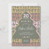 クリスマスパーティーレトロGroovyカラフルおもしろいフェスティバル 招待状 (正面)